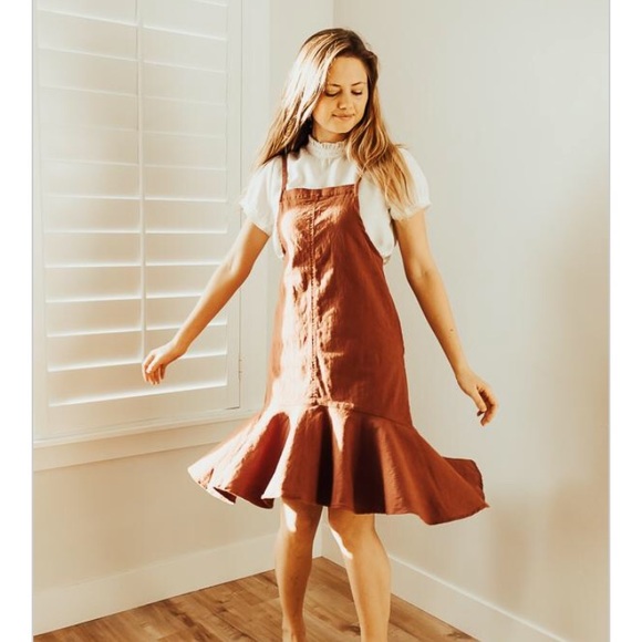 rust jumper dress